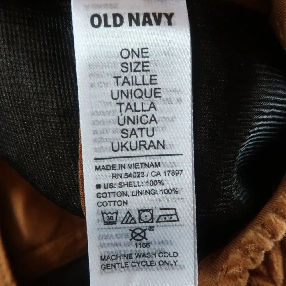 OLD NAVY BURNT ORANGE CORDUROY ADJUSTABLE BALL CAP ONE SIZE